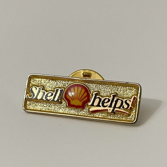 Vintage Shell Oil Company Lapel Pin Shell Helps - Picture 9 of 9